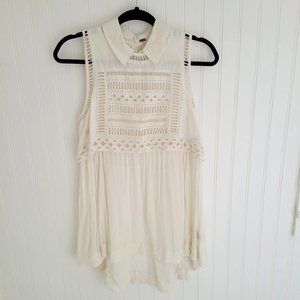 Free People white collared eyelet dress